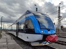 České dráhy ukázaly v Olomouci první dvě vlakové soupravy Stadler, které měly v...