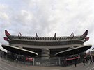 Milánský stadion San Siro coby djit zápasu AC Milán, Juventus Turín