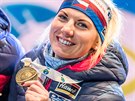 Lucie Charvátová s bronzem, který si vyjela ve sprintu na MS v Anterselv.