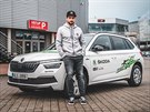 Liberecký hokejista Michal Birner se zapjenou kodovkou