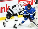 Martin Frk (vlevo) z Los Angeles skóruje v zápase s Winnipegem.