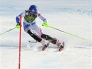 Slovenská lyaka Petra Vlhová na trati slalomu v Kranjské Goe