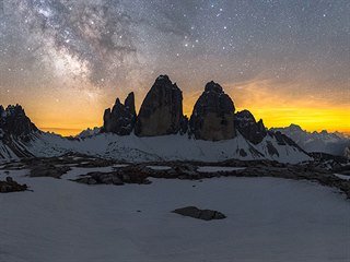 Nejzobrazovanější masiv italských Dolomit, Tre Cime, v překladu znamená tři...