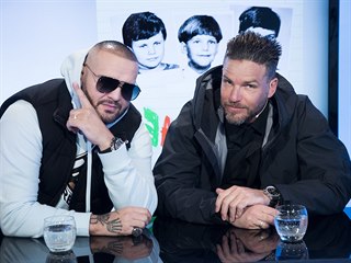 Slovenští rapeři Rytmus (Patrik Vrbovský) a Ego (Michal Straka) v diskusním...