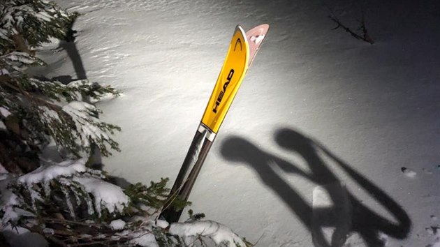 Tři týmy Horské služby Jeseníky hledaly ztraceného polského skialpinistu (15. února 2020).