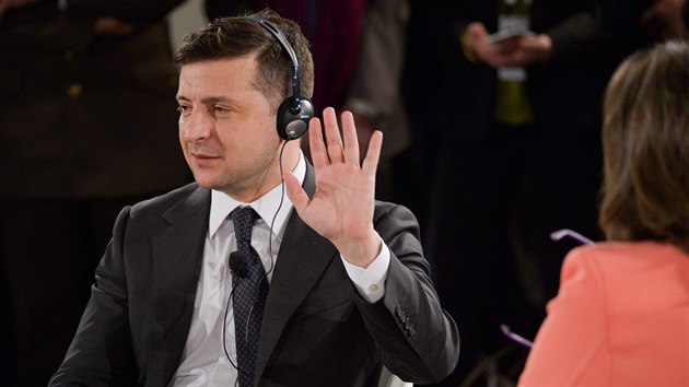 Ukrajinsk prezident Volodymyr Zelenskyj na Mnichovsk bezpenostn konferenci v Nmecku. (15. nora 2020)