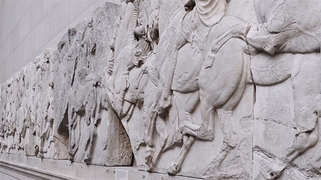 Elginovy mramory vystaveny v Britskm muzeu byly pvodn soust chrmu Parthennu v Athnch. Sbrka byla z ecka do Londna pevezena Thomasem Brucem na zatku 19. stolet. (15. nora 2014)