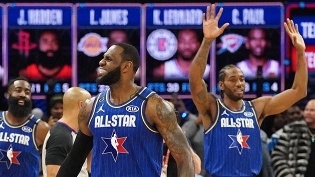 Utkn hvzd NBA: James Harden, LeBron James a Kawhi Leonard byli na vtzn stran.