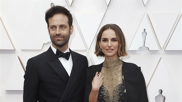 Benjamin Millepied a Natalie Portmanov na Oscarech (Los Angeles, 10. nora 2020)