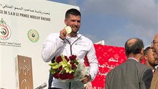 Jakub Tomeek po vítzství na Grand Prix v Maroku.