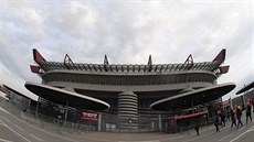 Milánský stadion San Siro coby d�ji�t� zápasu AC Milán, Juventus Turín