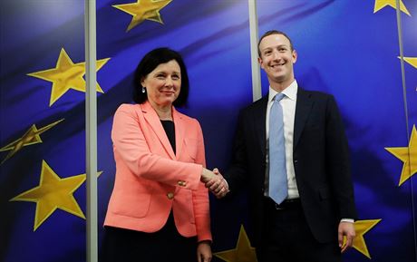 Zakladatel sociální sít Facebook Mark Zuckerberg jednal v Bruselu s...