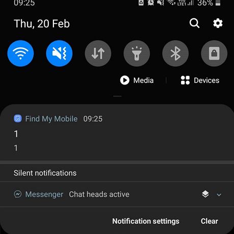 Podivn notifikace na telefonech Samsung
