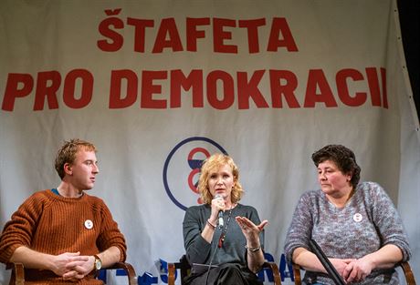 První vystoupení nové akce Milionu chvilek pro demokracii s názvem tafeta pro...