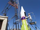 Američan Mike Hughes a jeho vlastnoručně vyrobená raketa (6. března 2018)