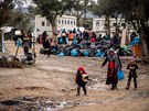 Uprchlický tábor Moria na eckém ostrov Lesbos (21. února 2020)