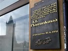 Pamtní deska Frantiky Plamínkové na Staromstském námstí v Praze