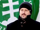 Marian Kotleba pi pedvolební kampani své krajn pravicové strany Kotlebovci -...