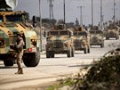 Turecký vojenský konvoj míící do syrské provincie Idlíb (22. února 2020)