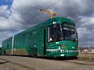 Msto zdemolovan tramvaje jezd po Brn nov s dram potiskem