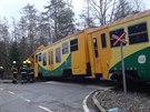 Nehoda vlaku a nkladnho auta u Star Huti na Pbramsku (21. 2. 2020).