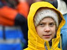 védská ekologická aktivistka Greta Thunbergová na demonstraci v britském...