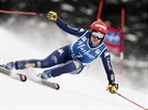 Italská lyaka Federica Brignoneová na trati super-G v La Thuile