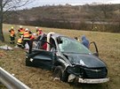K nehodě osobního auta vyjížděli v pátek dopoledne hasiči na dálnici D2 u...