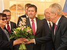 Prezident republiky Miloš Zeman přijal na zámku v Lánech u příležitosti...