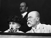 Prvn eskoslovensk prezident Tom Garrigue Masaryk a jeho manelka Charlotta...