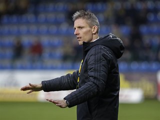 Zlínský trenér Jan Kameník v zápase proti Českým Budějovicím.