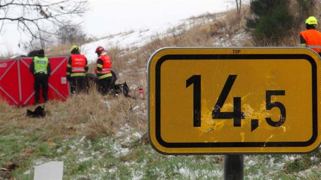 Smrtelná nehoda na dálnici D4 nedaleko sjezdu na Řitku (29. února 2020)
