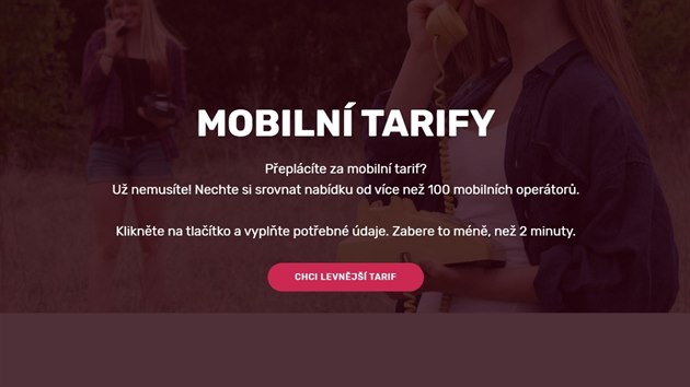 Slibuje srovnn tarifn nabdku od vce ne sta mobilnch opertor, pitom vyuv falen recenze.