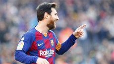 Lionel Messi z Barcelony stihl proti Eibaru hattrick během prvního poločasu.