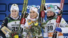 Ti nejlepí ze závodu na 10 km klasicky v Lahti: zleva druhá Ebba...