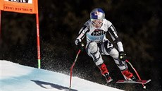 Ester Ledecká ve sjezdu v Crans Montan.