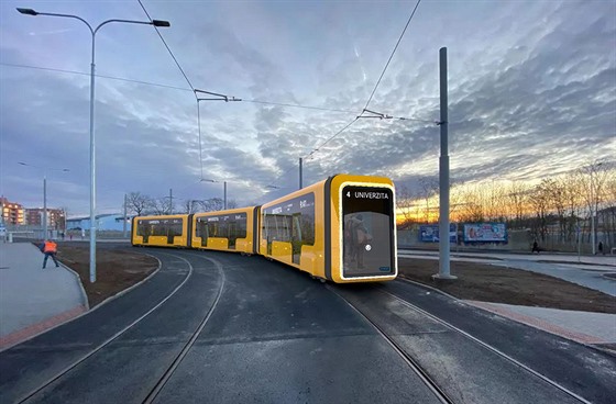 Vize autonomní bateriové tramvaje pro rok 2050, jak si ji na nové trati na...