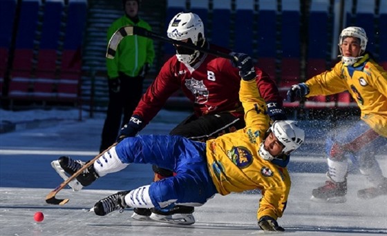 Momentka z utkání Mongolsko - Lotysko.
