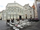 Poloprázdné ulice v italském Florencii (7. bezna 2020)