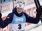Johannes Thingnes Bö, vítz závodu s hromadným startem v Novém Mst na Morav