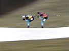Momentka ze závodu biatlonist s hromadným startem v Novém Mst na Morav.