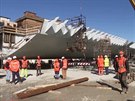 Stavba nového mostu v italském Janov