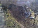 Na M�lnicku se p�evr�tilo auto s betonem. (4.3.2020)