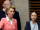 éfka Evropské komise Ursula von der Leyenová a védská aktivistka Greta...