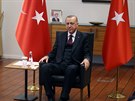Turecký prezident Recep Tayyip Erdogan jedná s generálním tajemníkem NATO...