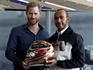 Princ Harry a Lewis Hamilton (Towcester, 6. bezna 2020)