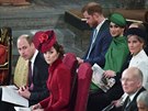 Princ William, vévodkyn Kate, princ Harry a vévodkyn Meghan na bohoslub ve...