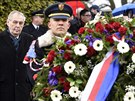 Prezident Milo Zeman poloil v Lnech vnec k hrobu Tome Garrigua Masaryka u...