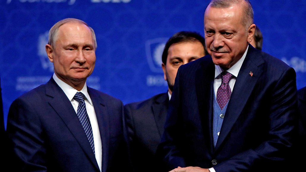 Ruský prezident Vladimir Putin a jeho turecký protějšek Recep Tayyip Erdogan.