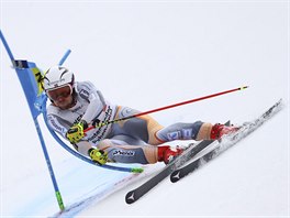 Aleksander Aamodt Kilde na trati superobřího slalomu v rámci kombinace v...